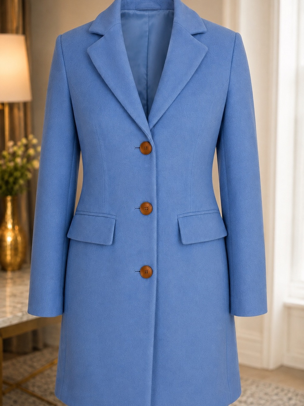 1 Madison Luxe Outerwear Coat Soft Blue Size Small